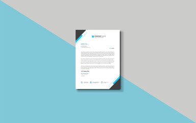 Abstract letterhead template design layout with print ready file. Vector letterhead template with clasp and lanyard. Creative and minimalist letterhead vector.  
 Simple realistic design. 