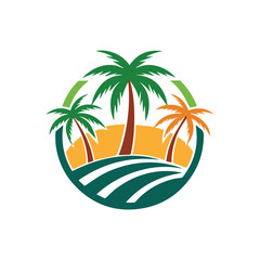 palm tree logo vector icon