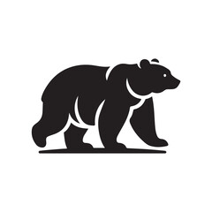 Black Color Bear silhouette design Vector Illustration, Solid White Background 3.eps