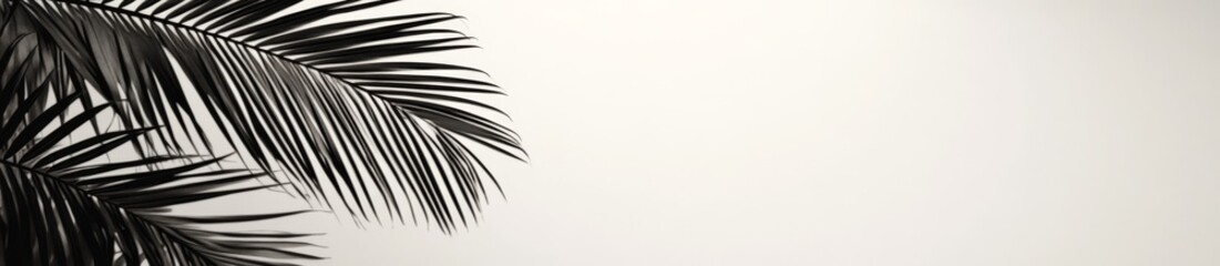 Obraz premium Monochrome palm fronds against a white background.