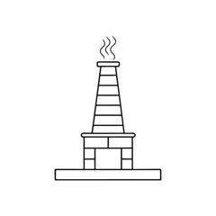 Chimney icon line art simple vector on a white background