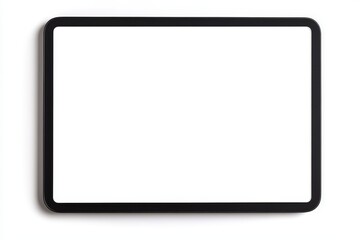 Modern tablet computer with blank white screen isolated on white background.