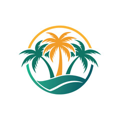palm tree logo vector icon