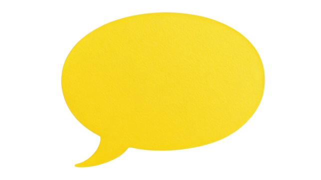 Yellow speech bubble, transparent background