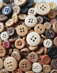 Large collection of old vintage sewing buttons, vintage, with white tones