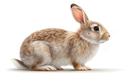 Obraz premium High-resolution rabbit PNG isolated on transparent background for creative design projects and animal-themed illustrations featuring a detailed and adorable bunny character