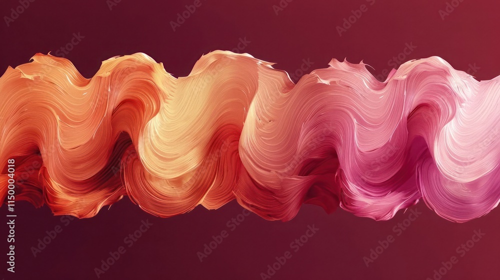 Poster a vibrant wave of swirling colors in warm tones, creating a dynamic visual effect.