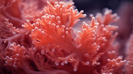 Beautiful coral in the sea. Close-up macro photo.