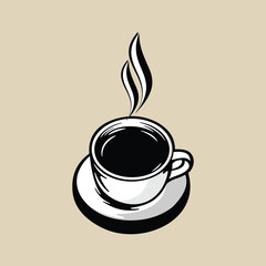vector illustration a cup of hot coffee drink