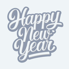 Naklejka premium Happy New year Text vector illustration