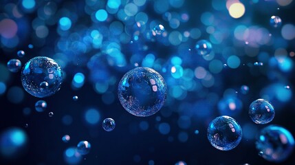 Bubbled abstract vector fluid particle flow, nano medical technology, microbiology science fiction theme illustration.