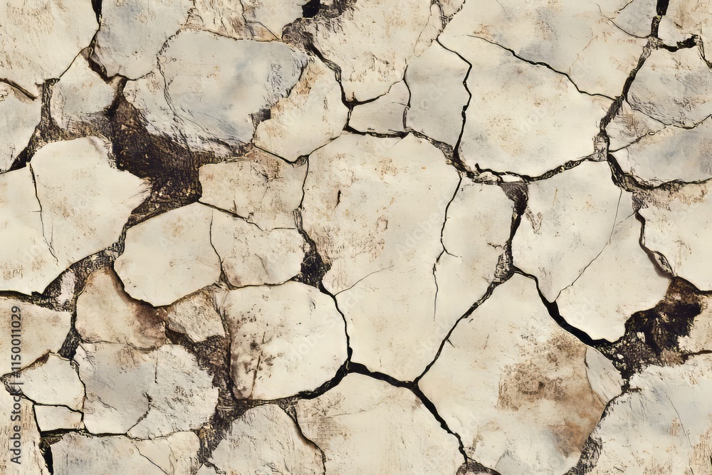 Poster rough stone texture featuring deep fissures and weathered details across a naturally aged surface