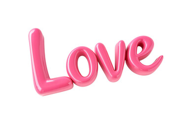 Love lettering. 3d letters. Vector illustration