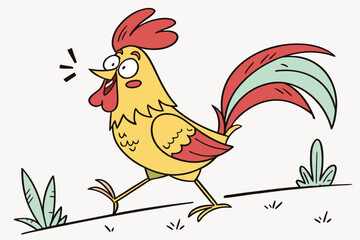 a Rooster vector illustrator with a white background