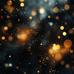 Fototapeta premium Black and orange background with many small circles