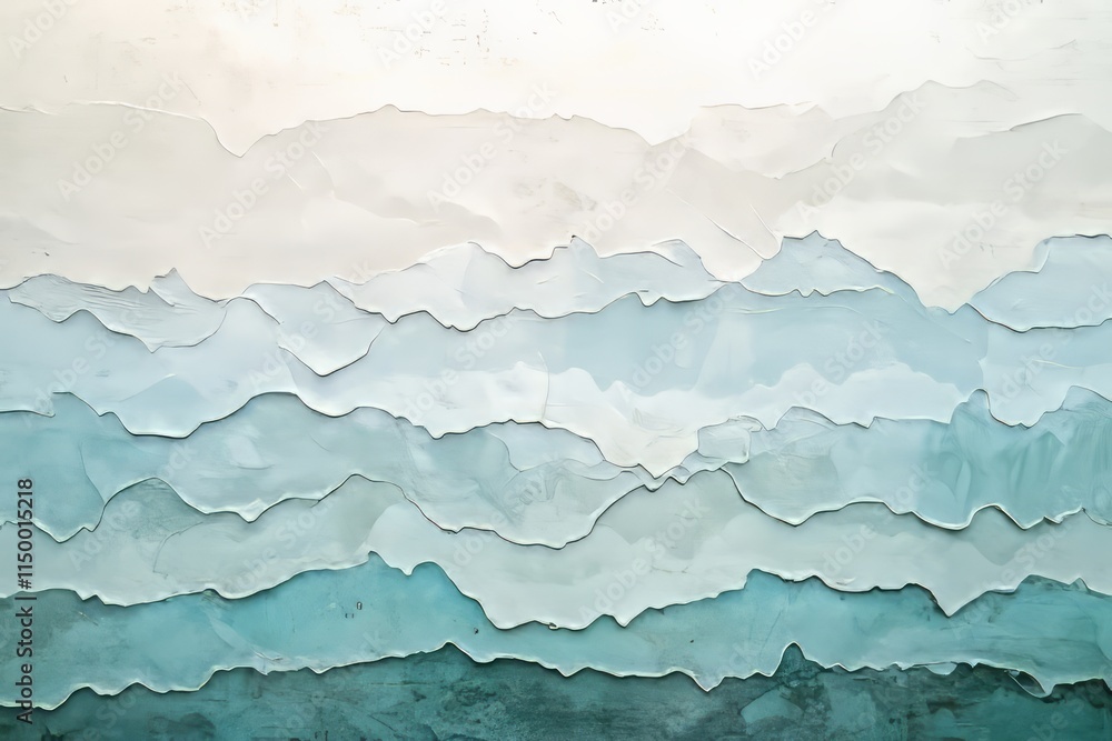 Aufkleber frosty glass texture features layered ice patterns creating an ethereal winter landscape in soft hue