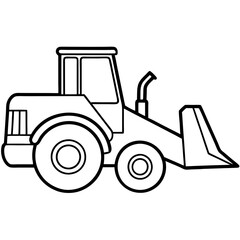 Naklejka premium Simple Bulldozer Outline for Children's Illustration
