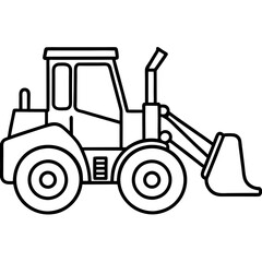 Naklejka premium Simple Bulldozer Outline for Children's Illustration