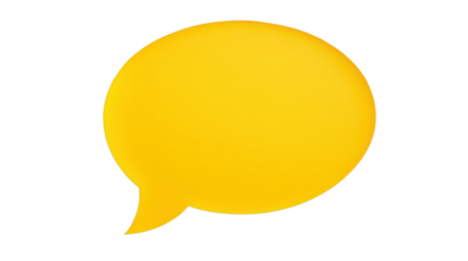 Yellow speech bubble, transparent background