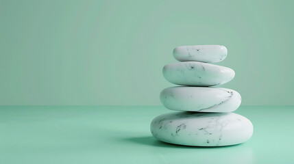 zen stones on a white background