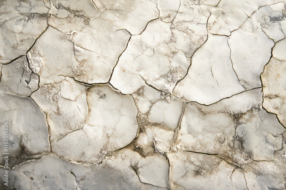 Aufkleber unique texture of frozen lake surface with intricate cracks and patterns in a winter landscape