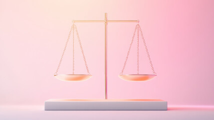 glowing balance scale symbolizes equilibrium between income and expenses, reflecting financial harmony and decision making