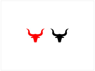 Long horn design , vector  , illustration , skull head silhouette vector illustration, and template.