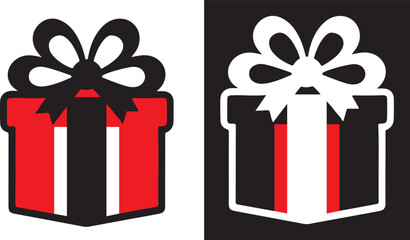 Gift box with white and black Background