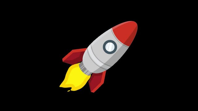 Animated Rocket Launch into Space at High Speed