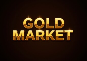 Obraz premium Golden 3D text, metallic gold typography, 