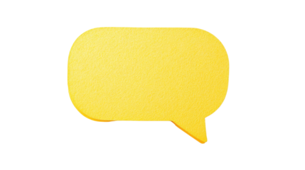 Yellow speech bubble, transparent background