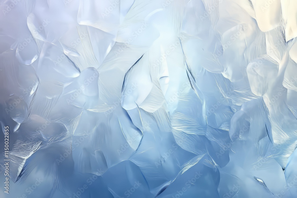 Poster icy surface texture displaying reflections of light in a serene, cool environment