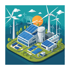 Industry and Technology Concept Vector Illustration