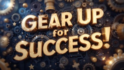 Gear Up for Success! - 3D Text with Industrial Design