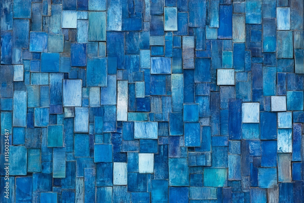 Poster Vibrant blue texture with varying shades and patterns creating a dynamic visual experience