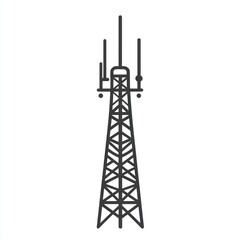 A tall communication tower with antennas