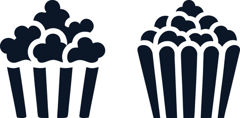 set of popcorn icon vector