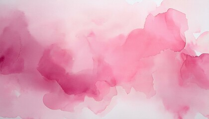 Fototapeta premium 淡いピンク色の水彩が白い紙に広がり、軽やかでありながらも温かみのある優しい雰囲気を演出するシンプルなデザイン。 