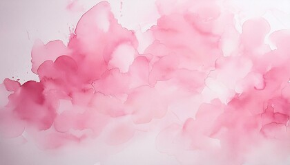 Fototapeta premium 白い紙に淡いピンク色の水彩がほんの少しにじみ、穏やかで優しい印象を与えるシンプルな背景デザイン。 