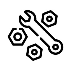 wrench line icon