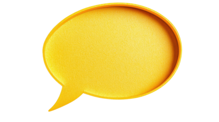 Yellow speech bubble, transparent background