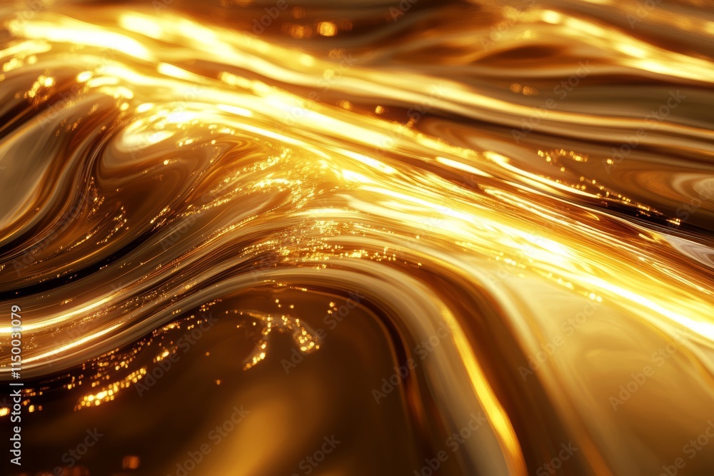 Aufkleber glossy gold vinyl texture with reflective qualities under soft lighting displays a mesmerizing flow 