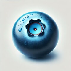 a single isolated blueberry on a white background