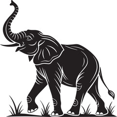 Elephant Silhouette vector illustration set isolated on white background-Elephant Silhouette Silhouette, Files for Cutting Cricut and Silhouette, Isolated on white background