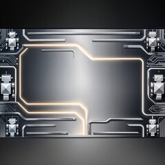 Obraz premium A blank background with an attractive robot theme for presentations in high resolution, featuring sleek, futuristic elements