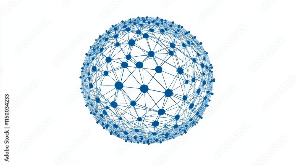 Poster global network connection abstract sphere digital technology
