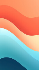 This image features a vibrant abstract composition with a dynamic interplay of colors. Smooth, undulating waves of orange, blue, and teal create a sense of movement and energy. 
