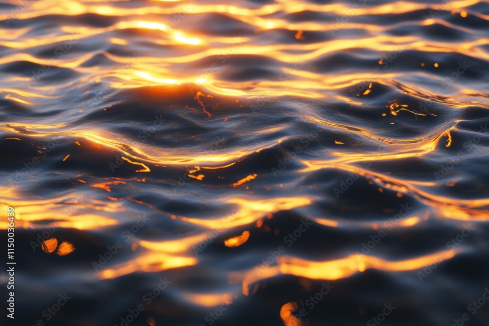 Aufkleber molten gold texture reflecting light and creating a smooth, shimmering surface on water