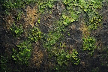 Moss-covered tree bark displays the beauty of nature in a vibrant forest environment