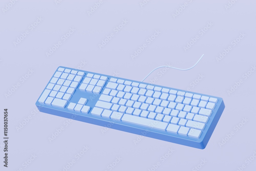 Poster 3d mechanical keyboard icon. computer device equipment concept. keyboard mechanical gaming concept. 